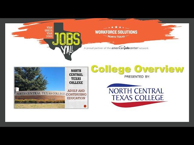 North Central Texas College (NCTC) - College Overview - Jobs Y'all - Virtual Transition Fair