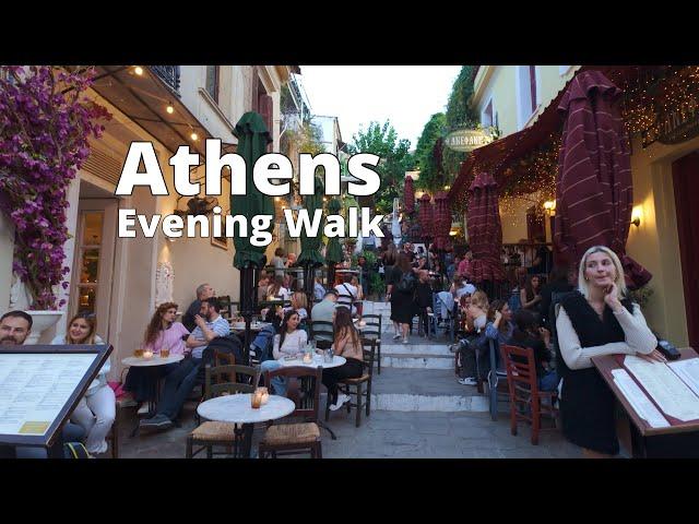 Athens, Greece Evening Walking Tour | 4K HD (60fps)