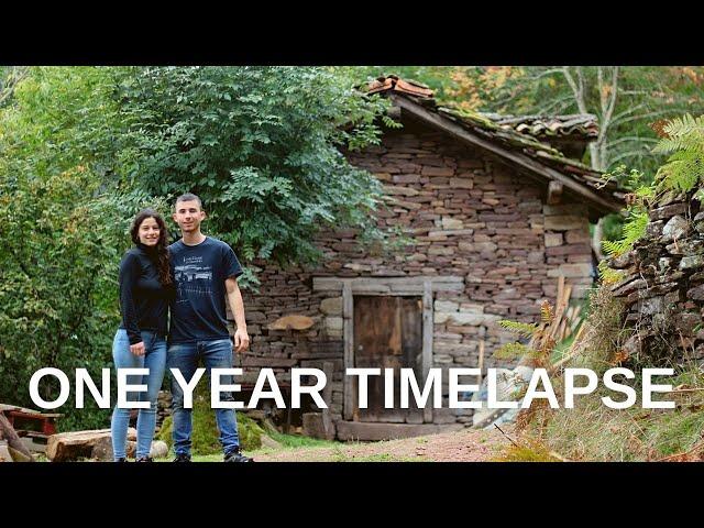 1 YEAR TIMELAPSE: Couple Developing an Off Grid Homestead