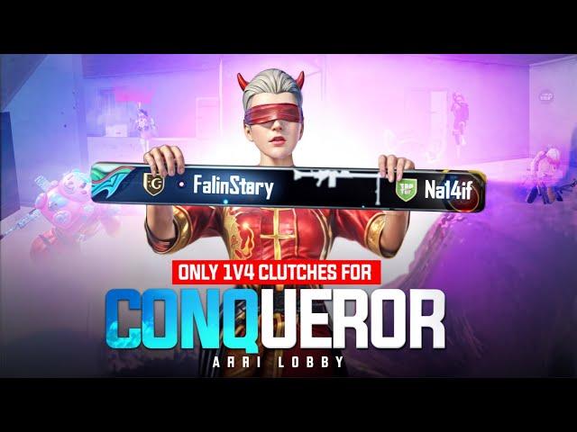 Conqueror Push With Only 1v4 Clutches in Arbi Lobby  | Falinstar Gaming  | Pubg Mobile