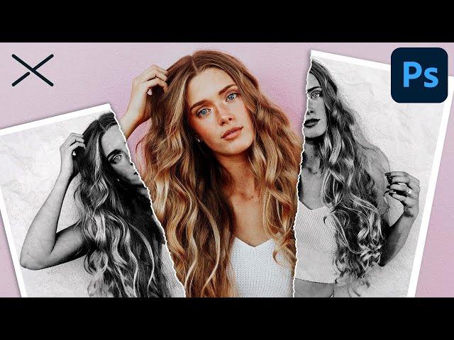 Create a TORN PHOTO Portrait Effect | Photoshop CC Tutorial