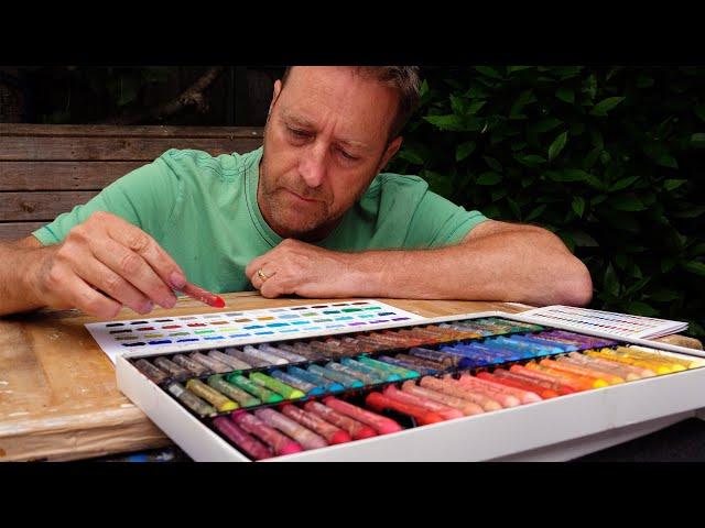 Drawing a Landscape with Oil Pastels | trying Paul Rubens oil pastel set