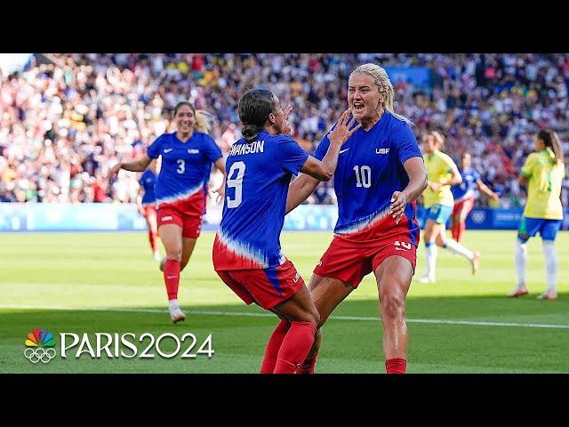 USWNT holds off Brazil in the late going to earn redemptive gold medal | Paris Olympics | NBC Sports