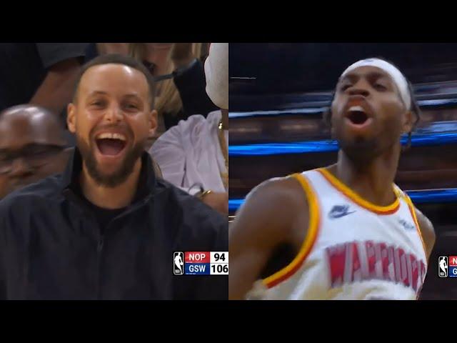 Steph Curry so hyped as Buddy Hield takes over with 19pts in 4th qtr vs Pelicans