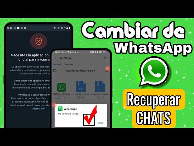 Cómo CAMBIAR de WHATSAPP - HAZ ESTO y RECUPERA tus chats