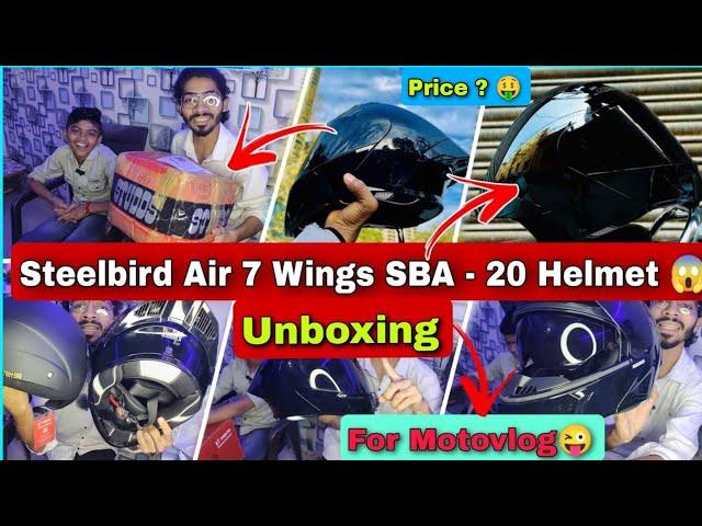 Unboxing Steelbird Air 7 Wings SBA-20 Helmet, Best Helmet | All Black #sba20helmet #steelbird #vlog