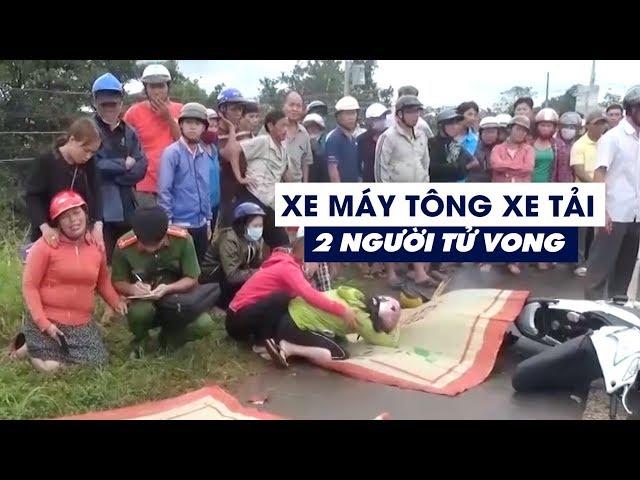 Gia đình khóc thảm thiết bên hai người tử vong do tông vào xe tải