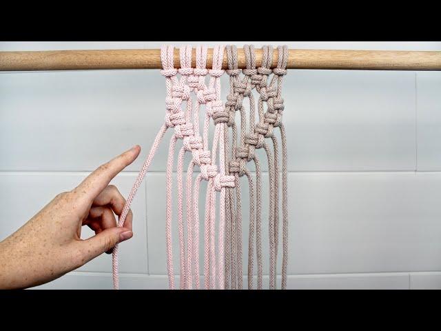 EASY Heart Pattern with Larks Head Knots  |  Macrame Tutorial