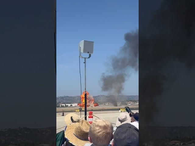 P-51 flyover with explosions at the Camarillo airshow 2024 #aeroshow #aviationweek #airshow