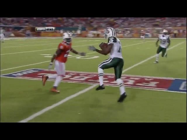 Leon Washington HUGE Hit on Channing Crowder | Jets vs Dolphins 2009