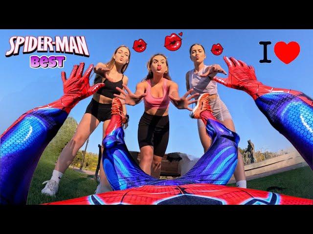 BEST TOP 3 SPIDER-MAN VS CRAZY, STRANGE GIRLS IN LOVE in Real Life ( Funny ParkourPOV Spider-Man)