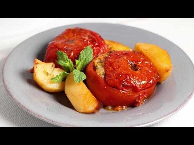 How to make Traditional Greek Gemista - Stuffed tomatoes recipe | GreekCuisine