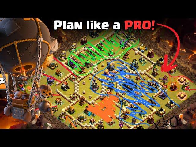 How to BREAK DOWN and PLAN for a base to 3 STAR EVERY TIME Rocket Loon Fireball | Best Attack CoC