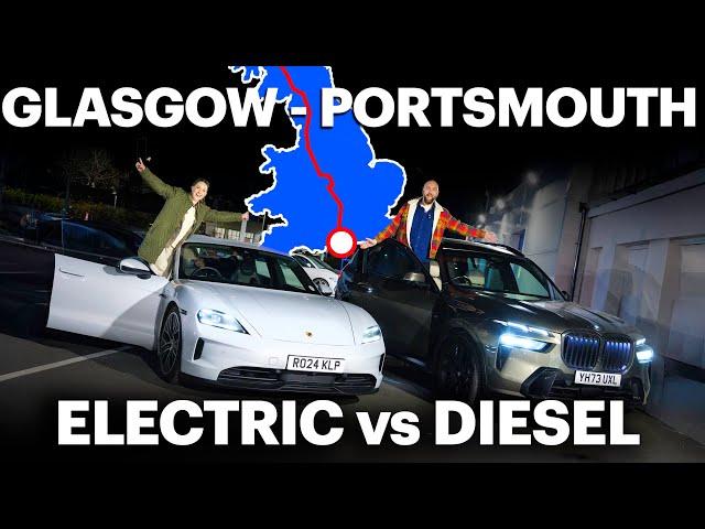 We test Diesel vs Electric power: 450-mile roadtrip – Porsche Taycan vs BMW X7