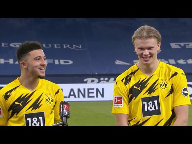 Jadon Sancho calls Erling Haaland a "goalmachine" after his side puller vs Schalke