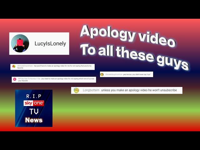 Apology video to all these guys - RIP SKY ONE TV NEWS