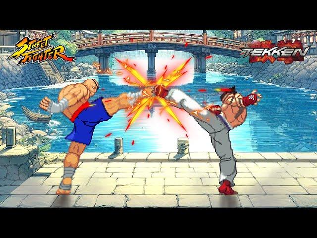 Sagat vs Kazuya Mishima l Tekken X Street Fighter l Capcom X Namco