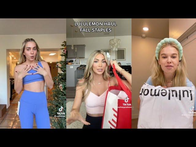 Lululemon Haul TikTok Compilation Fit Girl and That Girl Must Have (Scuba, leggings, and Pouches)