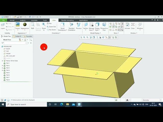 Packaging Box Design in Creo | Corrugated Box | Flatten and Unbend