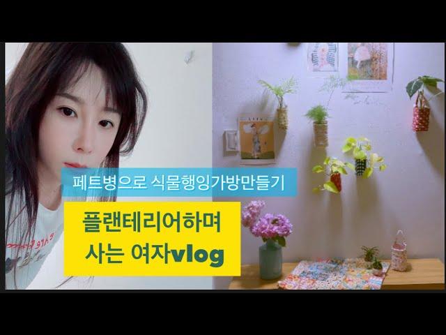 페브릭+페트병으로 벽면 플랜테리어