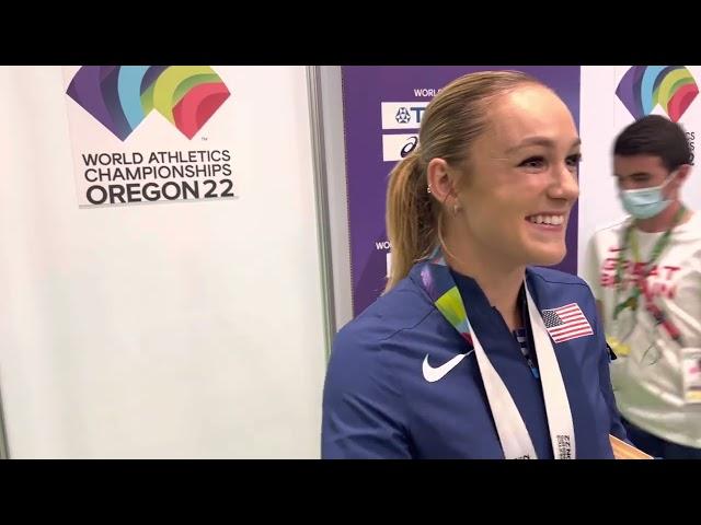 Abby Steiner gets 4x100 gold, says she’s up for 4x400 relay at Worlds