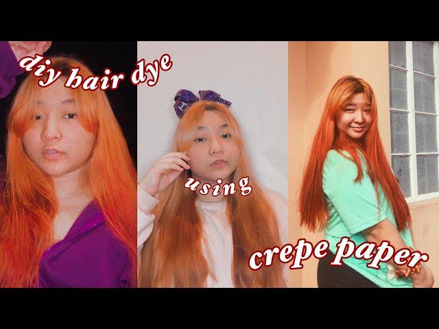  diy hair dye using crepe paper  | bleached my hair | PH