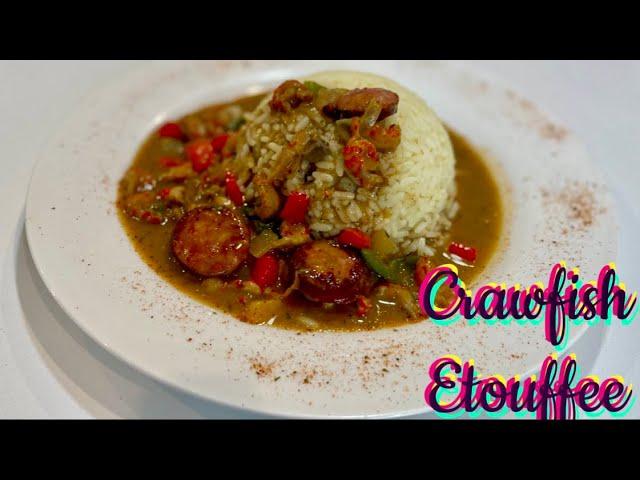 Crawfish & Sausage Etouffee! Happy Mardi Gras!! #mardigras