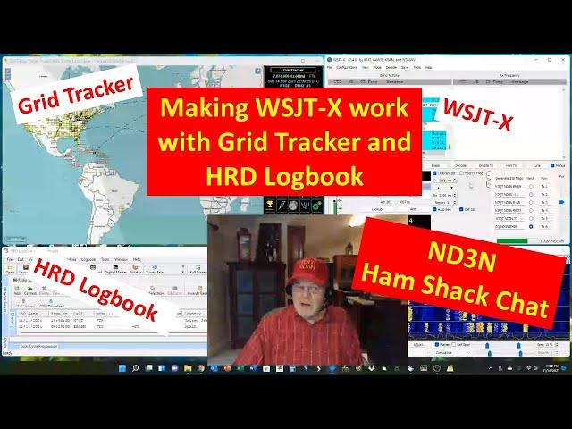 WSJT-X working with Grid Tracker and HRD Logbook