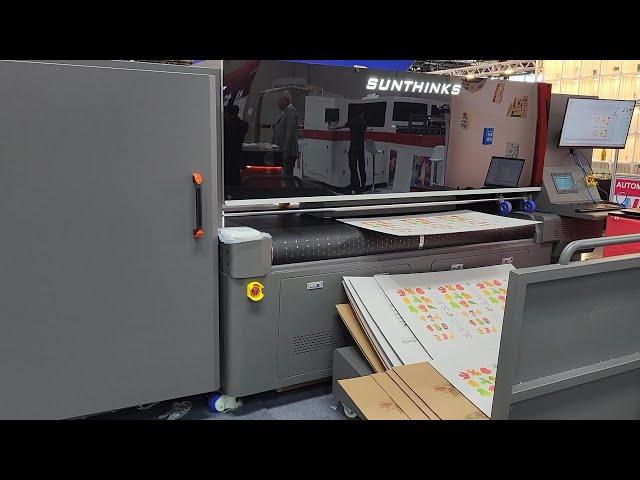 Sunthinks SE792 single pass digital printer corrugated board printing machine showed in Drupa 2024