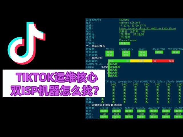 tiotok运维必看 | 如何找到一台双ISP的VPS | TIKTOK专用机器/节点