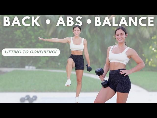 The PERFECT Dumbbell Workout for Beginners || BACK, ABS, BALANCE