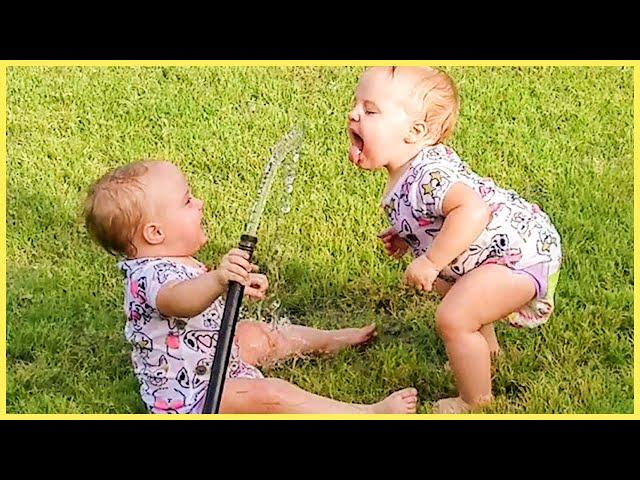 Funny Babies Playing With Water || Baby Outdoor Videos