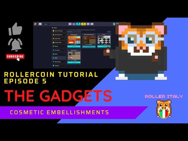 ROLLERCOIN Tutorial Episode 5 - THE GADGETS : All the aesthetic embellishments for your room