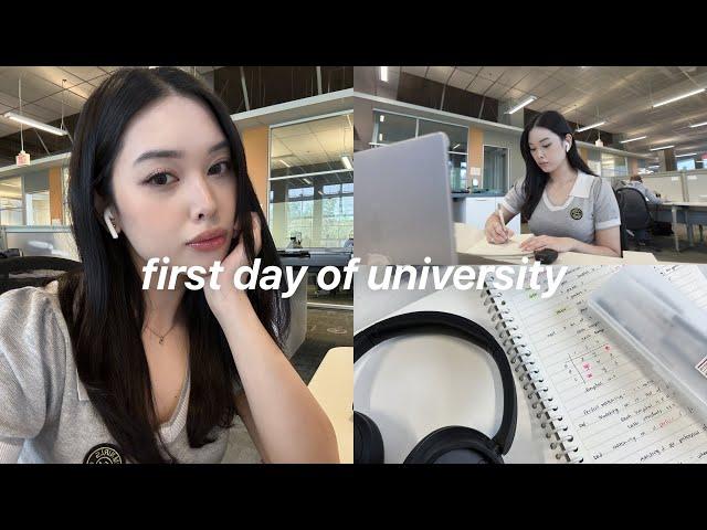 FIRST DAY OF UNIVERSITY vlog️: what's in my backpack, makeup routine, computer science lectures