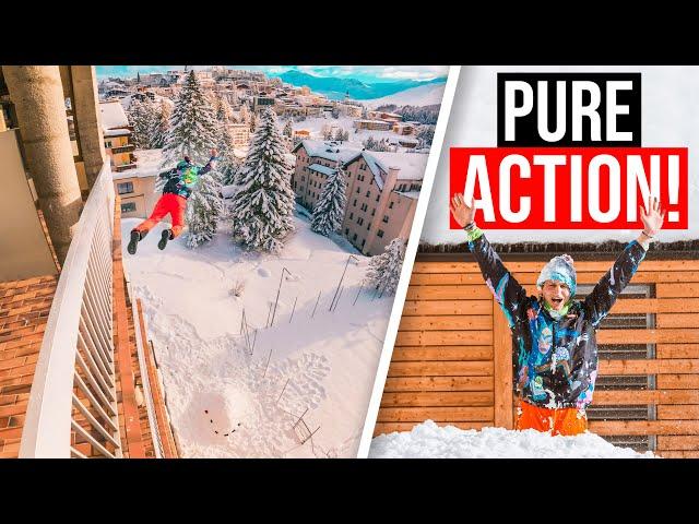 18M SPRUNG IN SCHNEEHAUFEN! | Absolute ESKALATION im Erholungsgebiet! | Schlappen Winter Stunts