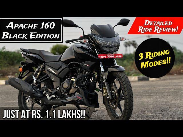 2024 Apache 160 Black Edition Ride Review | Just At 1.1 Lakhs!!