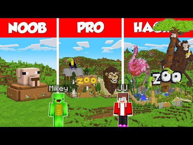 Zoo Animal Park Build Battle Challenge - JJ vs Mikey - Noob vs Pro - Minecraft Maizen