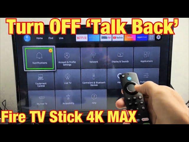 Fire TV Stick 4K MAX: How to TURN OFF ‘Talk Back’ (Screen Reader, Audio Guidance, Voice View)