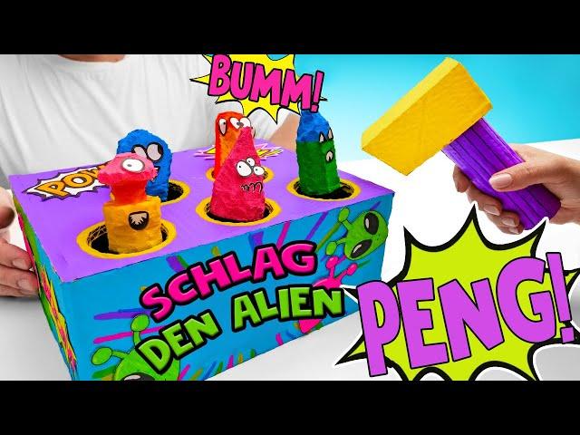 Bastelspiel “Whac-a-Mole” aus Pappe || Ausführliche Anleitung