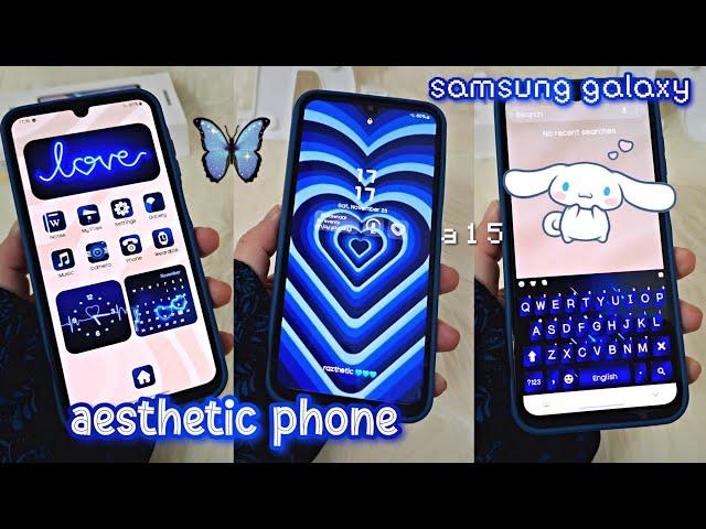 how to make your android phone aesthetic ️ Samsung Galaxy A15 🩵 setup & customization