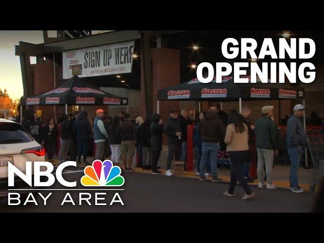 Long line forms outside Pleasanton Costco before grand opening