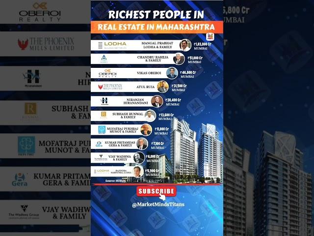 Top 10 Richest Real Estate Tycoons in Maharashtra ️ #RealEstateIndia #realestate #india