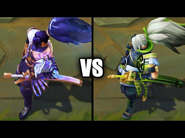 Prestige Inkshadow Yasuo vs Inkshadow Yasuo Skins Comparison (League of Legends)