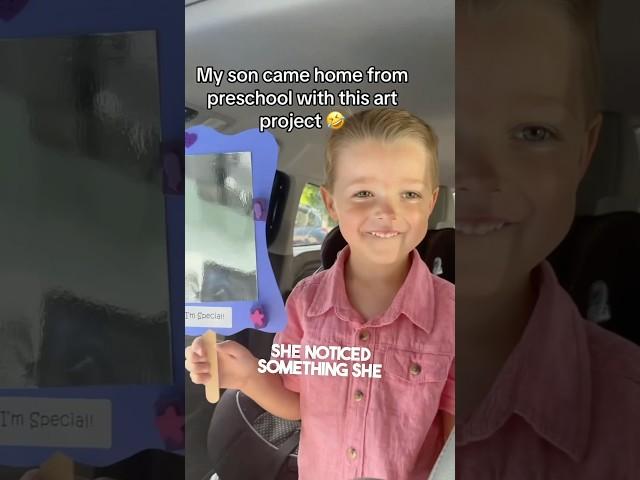 This mom notice something on sons art project she had to ask about 