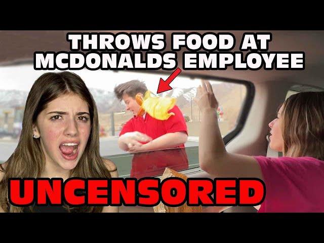 Girl Temper Tantrum Throws Food At McDonalds Employee.