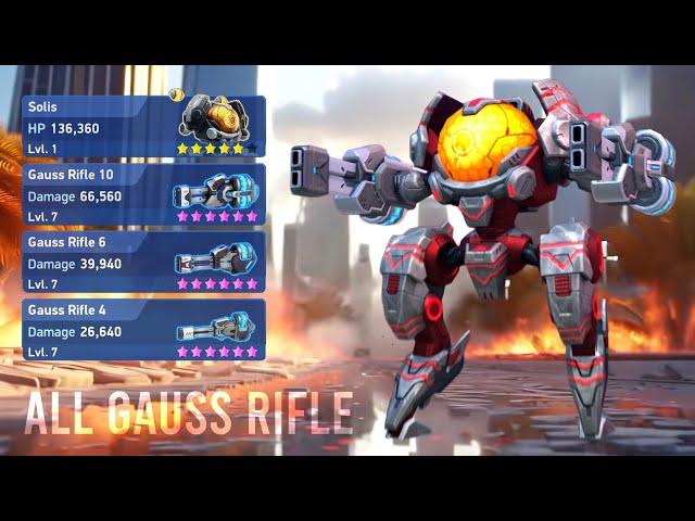 Solis with All Gauss Rifle 10 6 4 - Mech Arena