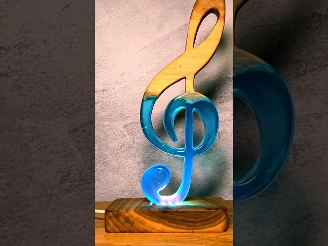 Epoxy Resin treble clef lamp #resinart