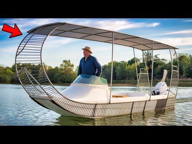 Man Crafts Incredible DIY Boat with Wire and Fiberglass