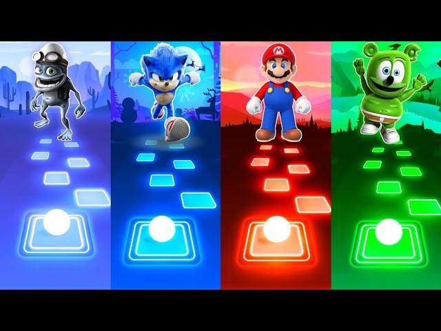 Crazy Frog vs Sonic vs Mario vs Gummy Bear  -  Tiles Hop EDM Rush