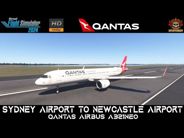 Sydney Airport To Newcastle Airport Australia Microsoft Flight Simulator 2024 | Airbus A320 Qantas